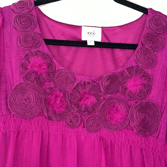 XL ECI Fushia Fully Lined Blouse - Picture 3 of 6